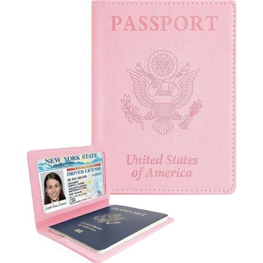 Leather Passport Holder Covers Case Passport Book Wallet Card Slot Luggage Tag